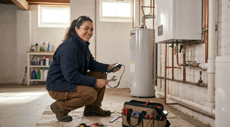 Licensed technician conducting gas line repair Far Rockaway Queens pressure test
